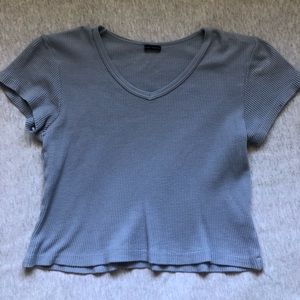 Brandy Melville light blue cropped tee